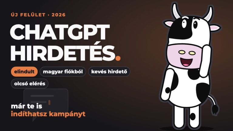 Pixel felemelt karral egy chatbuborék mellett: elindult a ChatGPT hirdetés Magyarországon.