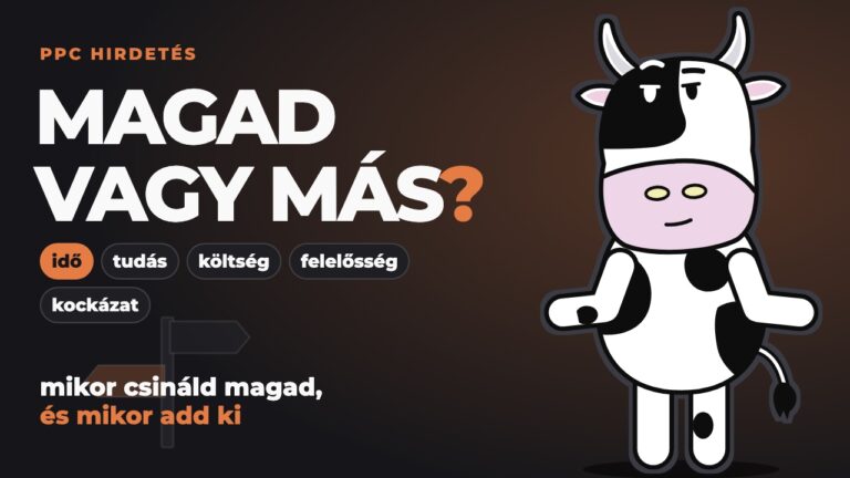 Pixel mérlegel egy kétirányú útjelző tábla előtt: magad csináld a PPC-t, vagy add ki?