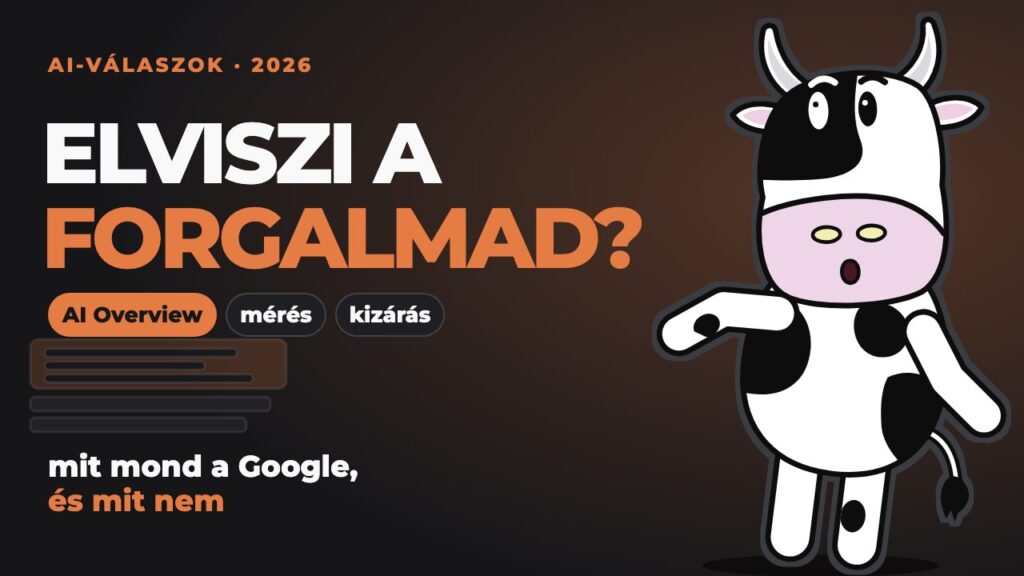 Pixel egy AI-válaszdoboz mellett, alatta hivatkozáslinkekkel: az AI Overview hatása a weboldal forgalmára.