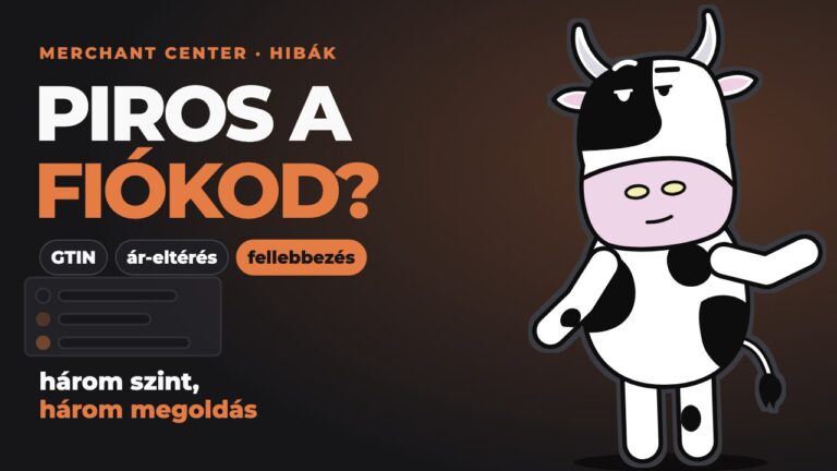 Pixel egy háromsoros állapotlista mellett, ahol rendben, figyelmeztetés és hiba szerepel: Merchant Center hibák javítása.